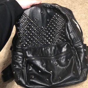 Carlos Santana Black Studded Backpack bag